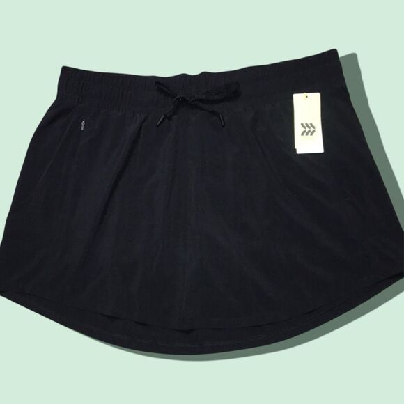 All In Motion ~ NEW Mid-Rise Black Skort Quick Dry Moisture Wicking ~ Size XXL - Picture 2 of 9
